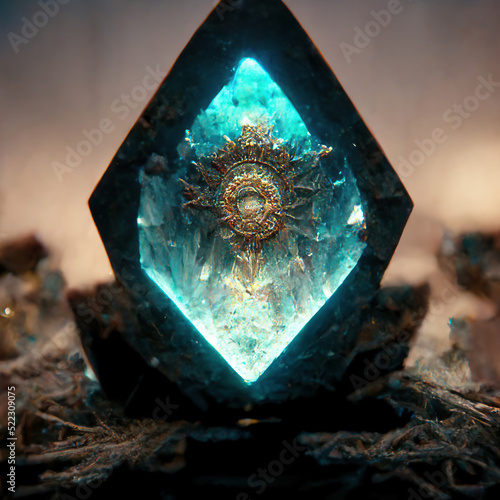 3D illustration of a philosopher's stone concept