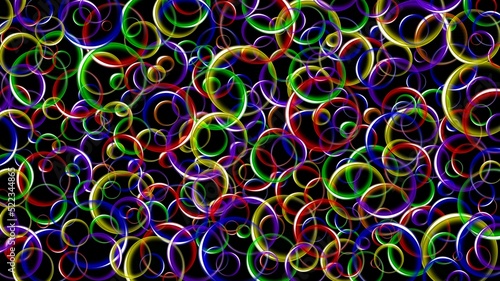 background of overlapping, multi-colored bubbles