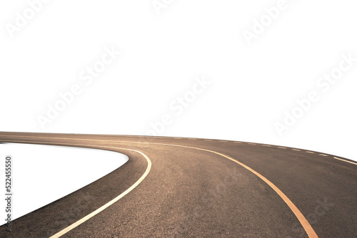 curve asphalt road isolated