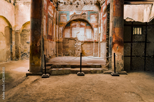 view of the Herculaneum excavation, Naples, Italy