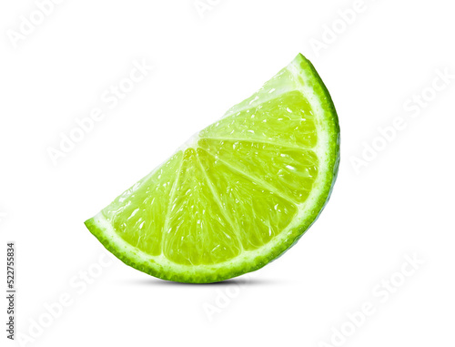 Juicy slice of lime isolated on transparent png