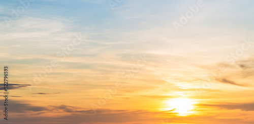 sunset sky clouds background with orange, golden hour background 