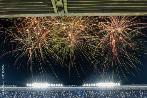 fireworks in the sky stadium Kempis play talleres Vélez 