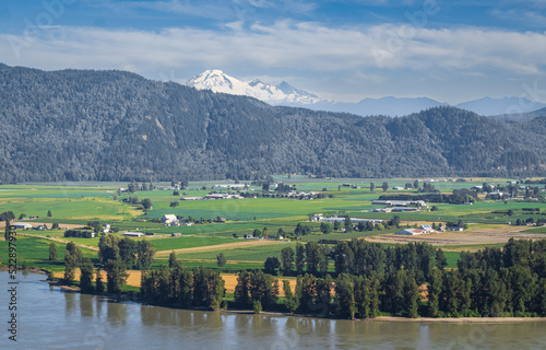 View of the Fraser Valley near Abbotsford BC. Summer in the Fraser Valley.