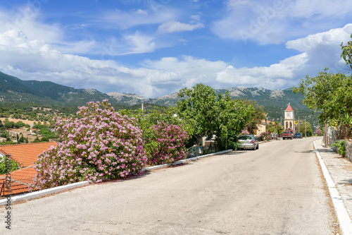 Landscape witn Epar od Grizata village in Kefalonia, Ionian island, Greece