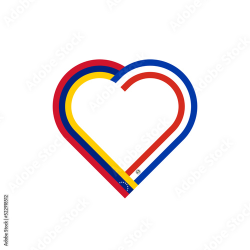 unity concept. heart ribbon icon of venezuela and paraguay flags. vector illustration isolated on white background 