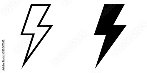 ofvs85 OutlineFilledVectorSign ofvs - lightning bolt vector icon . isolated transparent . flash sign . black outline and filled version . AI 10 / EPS 10 . g11395