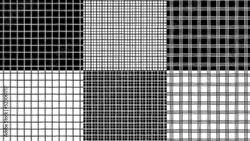 black white vector seamless plaid patterns