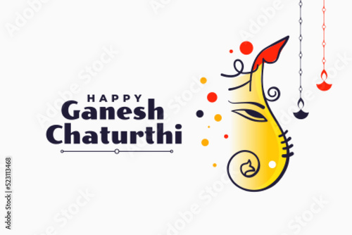 indian festival ganesh chaturthi celebration banner with ganesha design