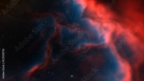 Deep space nebula with stars. Bright and vibrant Multicolor Starfield Infinite space outer space background with nebulas and stars. Star clusters, nebula outer space background 3d render 