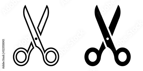 ofvs86 OutlineFilledVectorSign ofvs - scissors icon . isolated transparent . cutting sign . black outline and filled version . AI 10 / EPS 10 . g11396