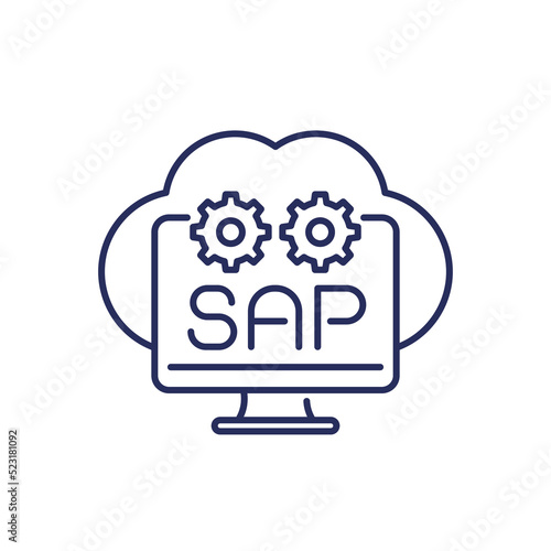 SAP line icon with a cloud