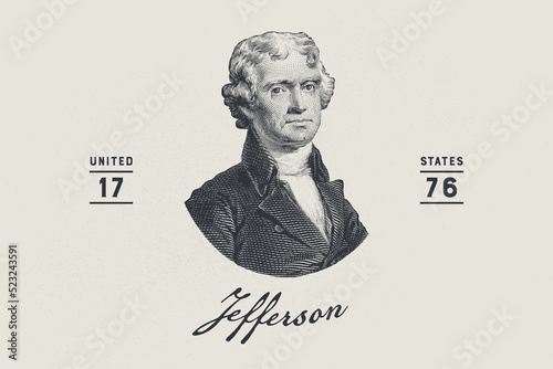 Thomas Jefferson | Farmhouse | Print | EPS10