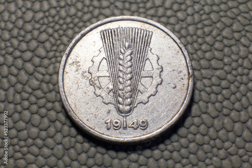 5 pfennig coin close up