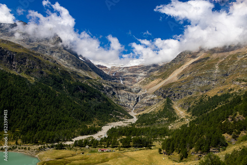 The Valnontey and the glacial amphitheater placed at the top of the valley with some of the most famous peaks of the Gran Paradiso Park