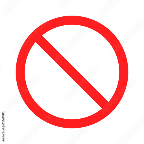 Prohibition symbol. Warning is prohibited from entering. Circle red warning icon. Not allowed Sign. Illustration of traffic sign in flat style. Transparent background. Png illustration