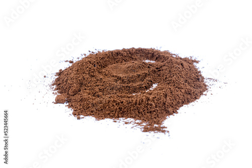 coffee grounds on a white background