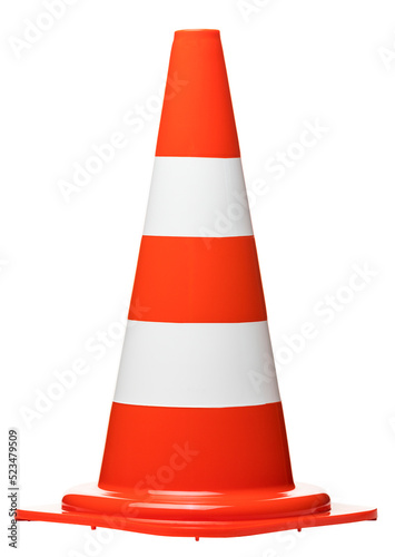 Traffic cone isolated on transparent background