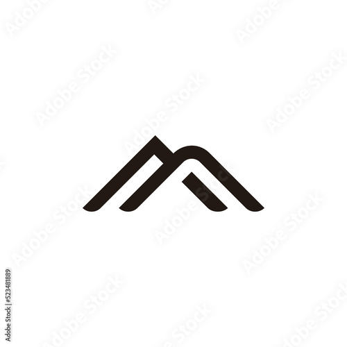 letter m abstract linked geometric line logo vector