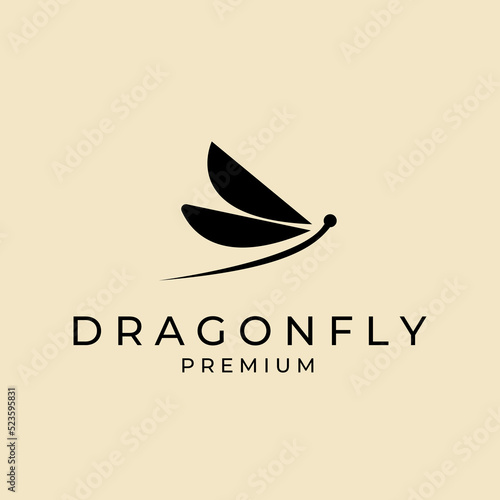 dragonfly logo minimalist vector illustration
