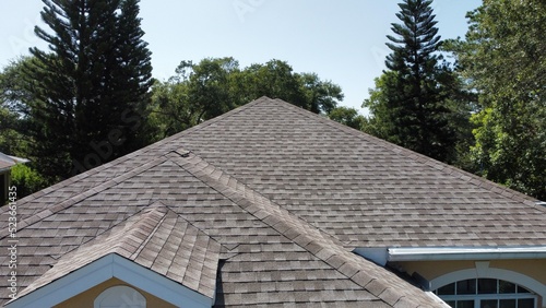 aerial drone photo of roof of house
