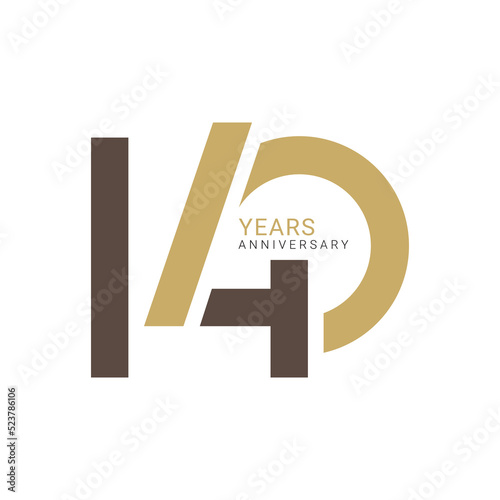 140th, 140 Years Anniversary Logo, Golden Color, Vector Template Design element for birthday, invitation, wedding, jubilee and greeting card illustration.