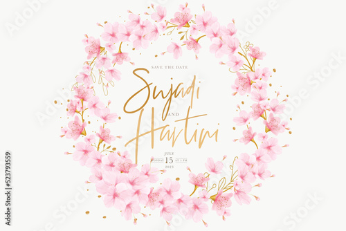 beautiful cherry blossom wreath and frame design