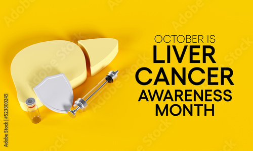 Liver Cancer awareness month is observed every year in October, cancer can sometimes start in liver or spread from another organ. 3D Rendering