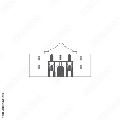 Minimalist Vector Illustration of the Alamo