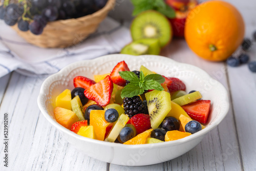 Fruit salad made from summer fruits