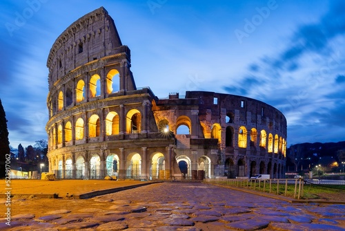 Mesmerizing view of the Colosseum in Rome at dawn