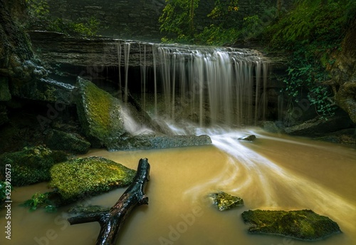 Small waterfall with long exposure in Cherokee Park, Louisville, Kentucky