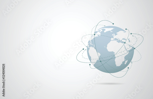 Global network connection. World map point and line composition concept of global business. Vector Illustration