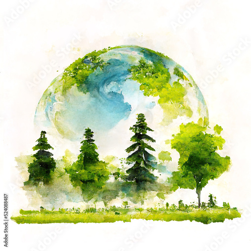 Illustration of environmentally friendly and ecology concept