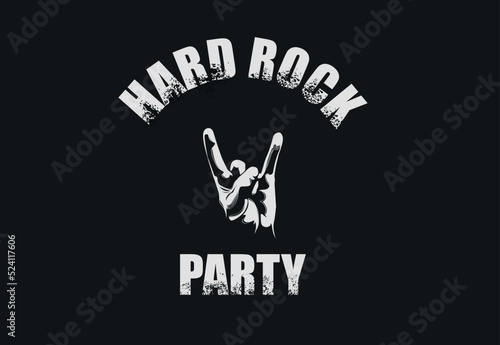 vector brutal illustration with an invitation to a hard rock party for advertising banners or postcards 