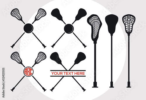 Lacrosse Stick Svg, Lax Svg, Ball Equipment Field Sports, Sports Svg, Lacrosse Grunge Svg, Split Monogram, Circle Monogram,