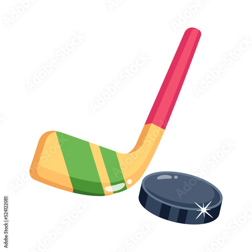 Modern flat icon of ice hockey 