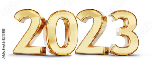 2023 golden symbol bold letters 3d-illustration