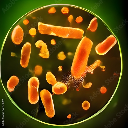 Scientific image of 3D bacteria Citrobacter, Gram-negative bacteria from Enterobacteriaceae family, illustration. Found in human intestine, can cause urinary infections, infant meningitis and sepsis