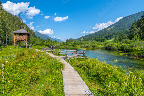 Zelenci - emerald-green lake in the mountains