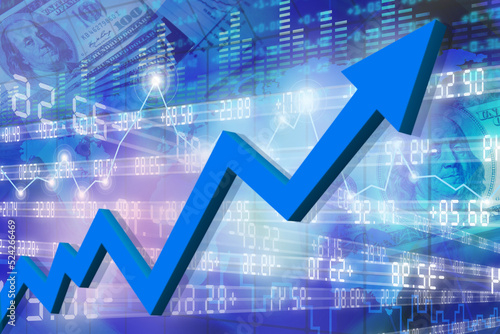 Business arrow graph abstract background, Stock market graphs