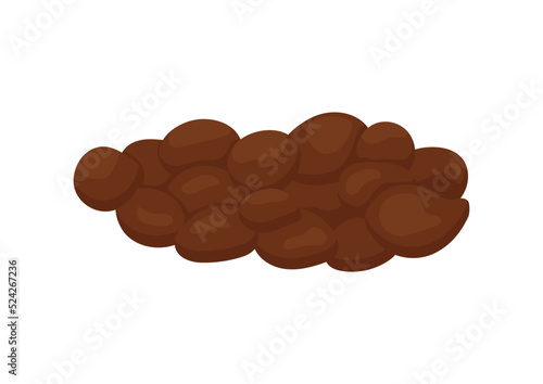 Poop excrement for bristol scale chart mild constipation. 2 type of poo - lumpy sausage cartoon vector icon isolated on white background. Flat design vector clip art poo illustration.