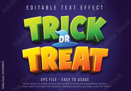 Trick or treat 3d editable text effect
