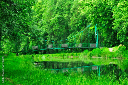 Suspension bridge on the Grunwaldzki Canal in Lubliniec