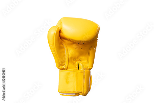 yellow boxing gloves isolated background.