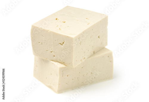 tofu on white background