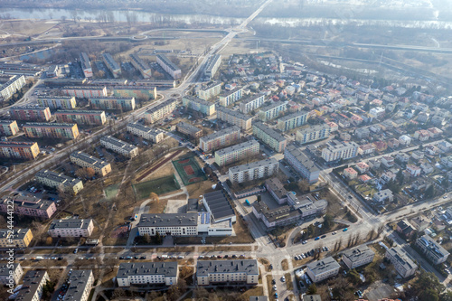 Drone view of Stalowa Wola city in Subcarpathia Province of Poland