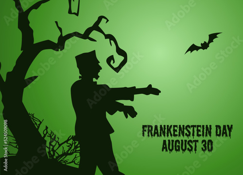 vector graphic of frankenstein day good for frankenstein day celebration. flat design. flyer design.flat illustration.