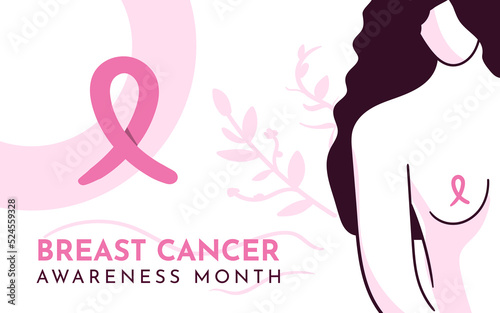 Breast cancer awareness banner. Breast cancer concept illustration