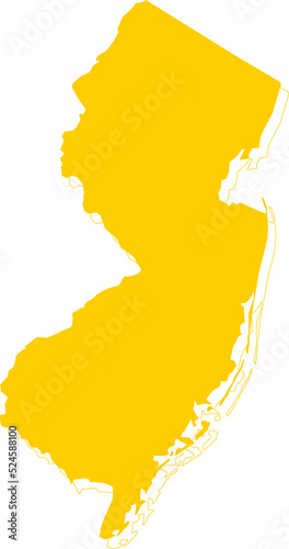America New Jersey vector map.Hand drawn minimalism style.